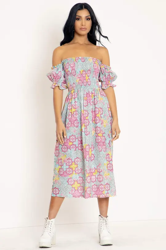 Moroccan Tiles Spring Fields Dress