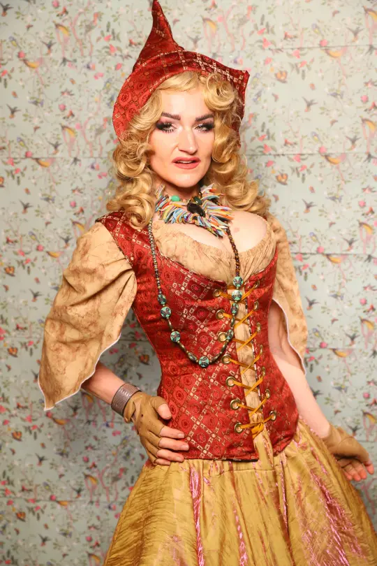 Damsel Corset in Persimmon Square - March of the Ides Collection