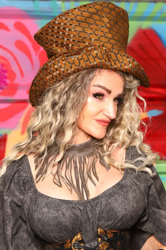Mad Hatter Hat in Beaver Basketweave -