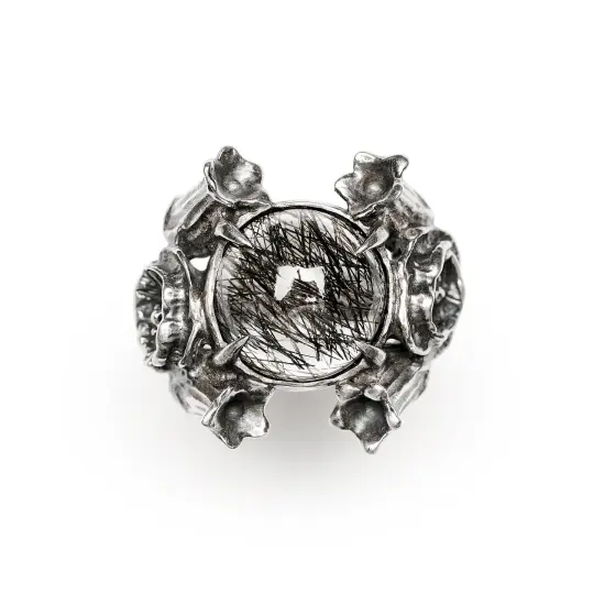 Queens of Sleep. Tourmalated Quartz Ring. Size 8.5.