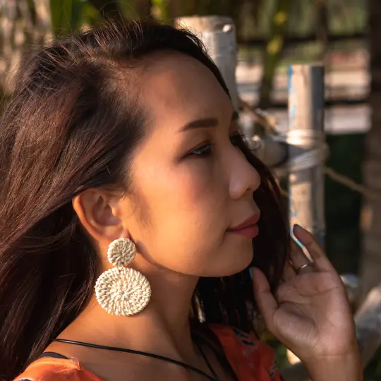 Natural Rattan Earrings