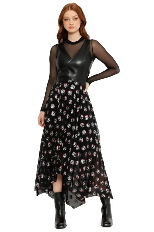 Route 666 Santa Claws Handkerchief Maxi Dress