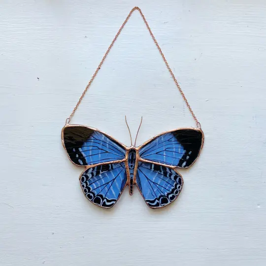 Metallic Cerulean Blue Butterfly
