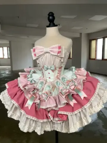 Charming Pink Homecoming Dress ,A-Line Strapless Bow Corset Cute Princess Dress RS846