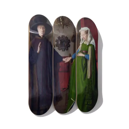 Van Eyck Arnolfini Portrait Skateboard Triptych