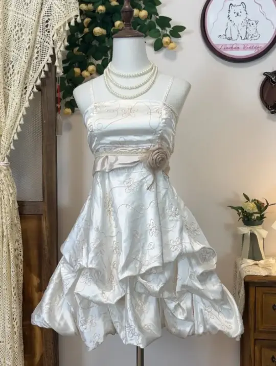 Charming White Homecoming Dress ,A-Line Spaghetti Straps Applique Mini Prom Dress Cami Dress RS1102