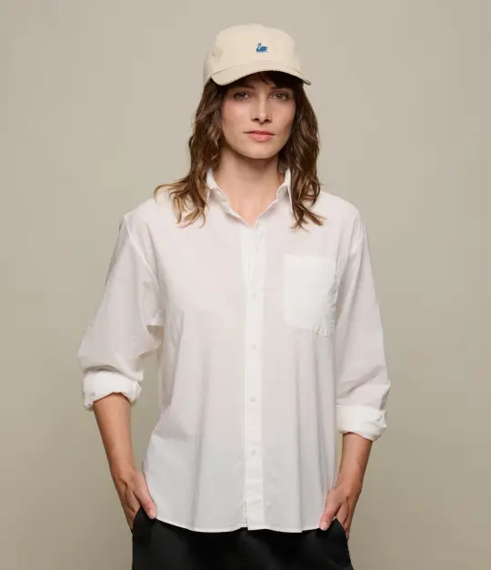 Lightweight Cotton Poplin Relaxed Fit Long Sleeve Shirt