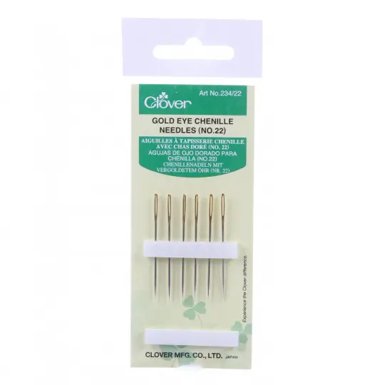 Clover Gold Eye Chenille Needles Size 22 6ct