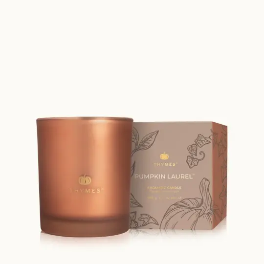 Thymes Pumpkin Laurel 6.5oz Boxed Candle