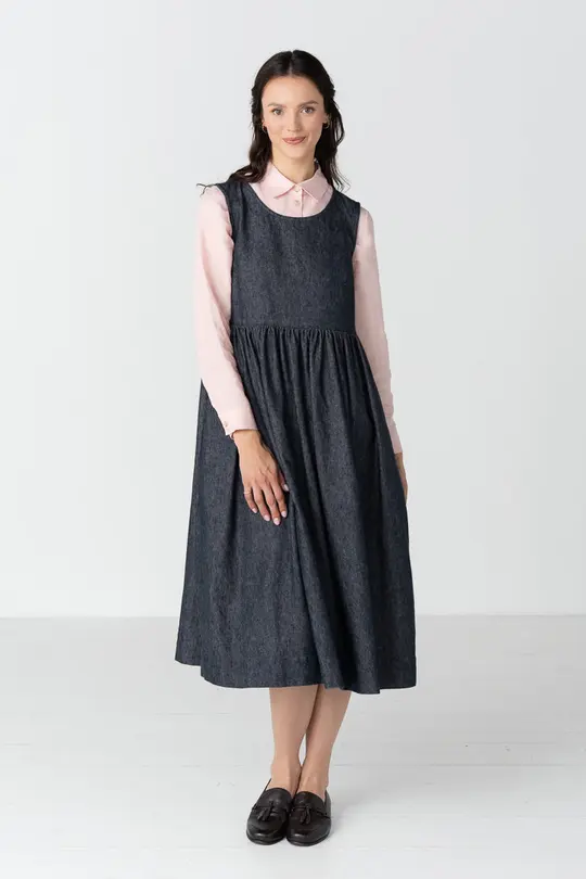 Smock – Oversized Sleeveless Linen Denim Dress