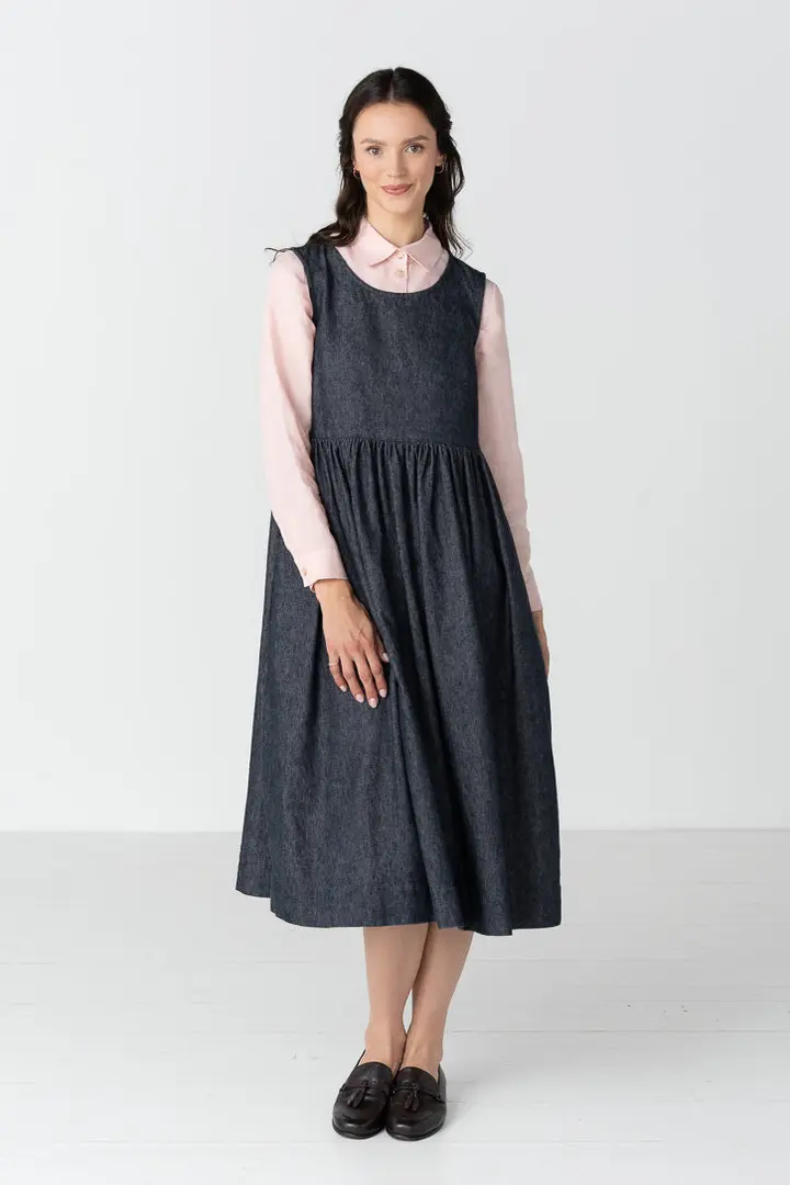 Smock – Oversized Sleeveless Linen Denim Dress