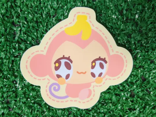 critter bestie pink monkey toy waterproof vinyl sticker