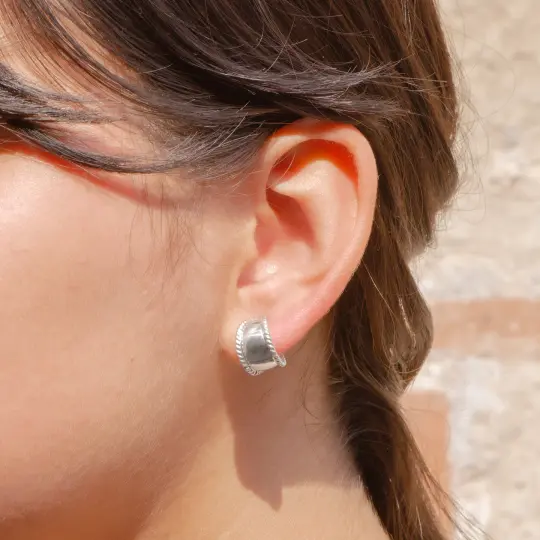 Sterling Silver Half-Hoop Earrings