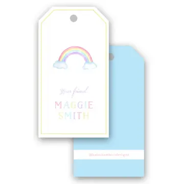 Watercolor Multicolor Rainbow Gift Tag