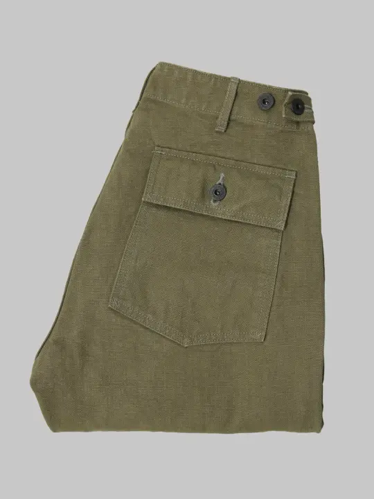 ONI Denim 207 HOX-OLB "Sulfur Dye Heavy Oxford" 13oz Baker Pants Olive Brown