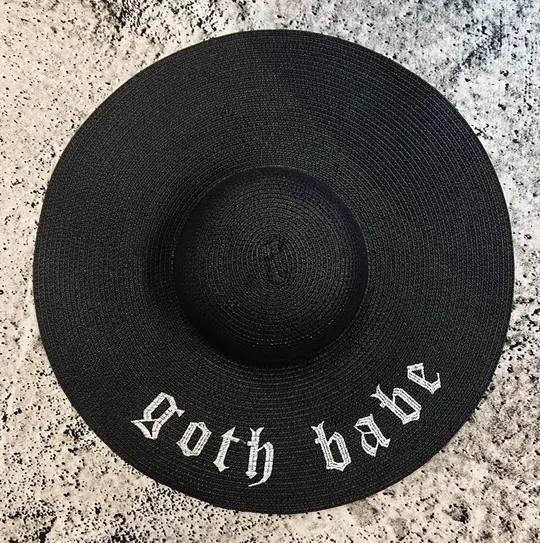 Goth Babe XL Brim Floppy Sun Hat