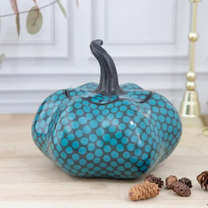 Zinapécuaro Colored Clay Pumpkin with Lid