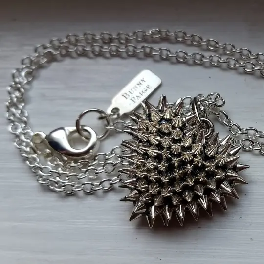 Micro Spiked Heart Necklace
