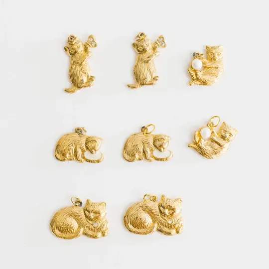 Vintage Avon Cat Charms | Charm Bracelet & Necklace | Custom Charm Jewelry