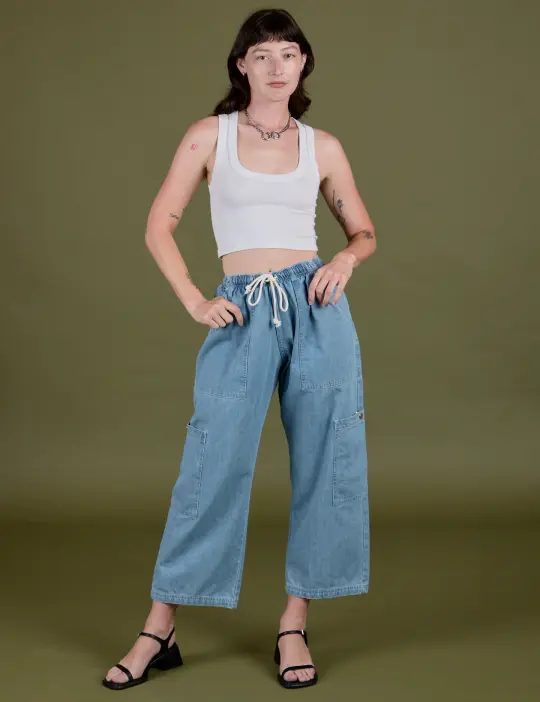 Denim Drop Pocket Pants - Light Wash