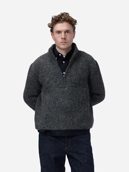 Half Zip Knit ~ Pewter