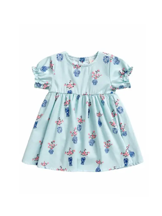 Scarlett Dress - Turquoise Vases