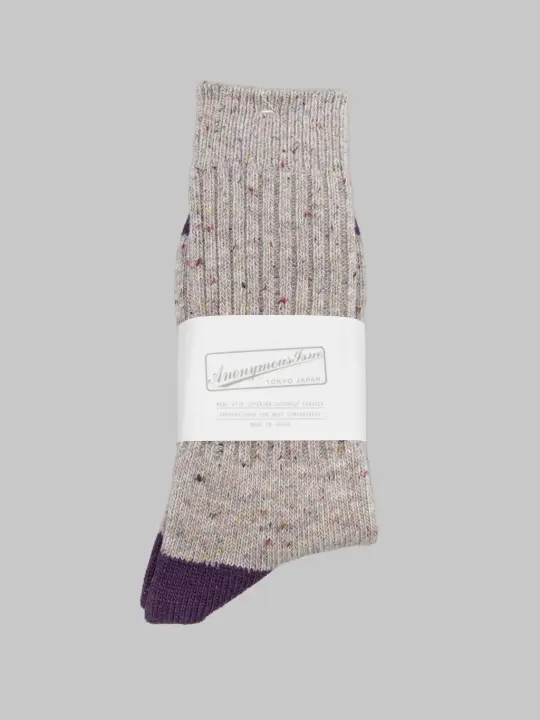 Anonymous Ism Tweed Nep Crew Socks Grey