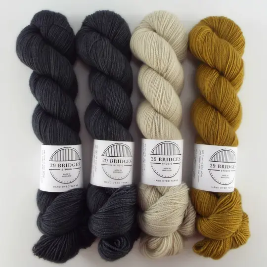 Craghill Shawl Kit - Carbon, Linen, Brass Tacks