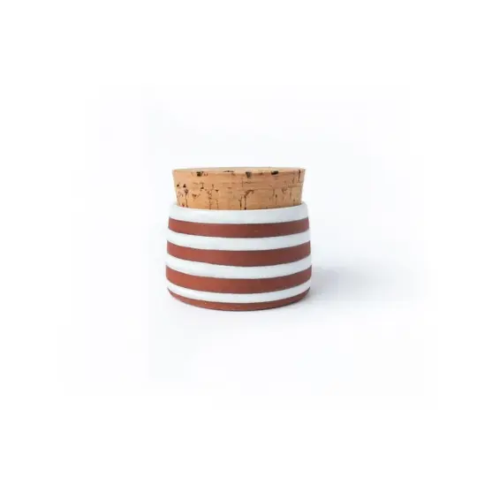 Corked Jar - White Horizontal Stripes