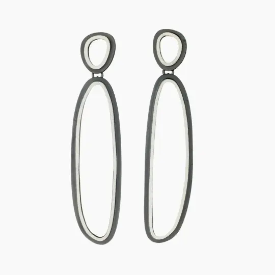 Eclipse Long Double Organic Oval Earrings