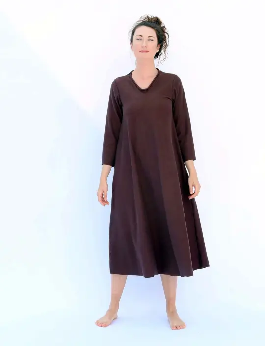 V-Neck Wanderer Below Knee Dress
