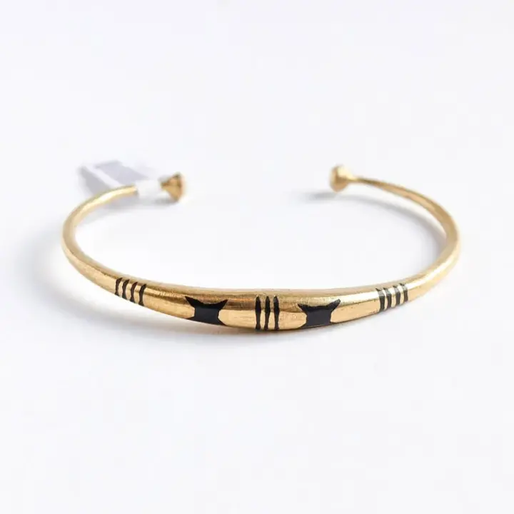 Double X African Brass Bracelet