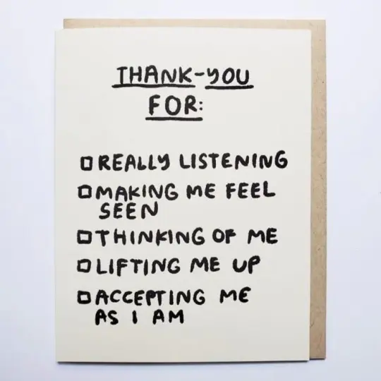 Thank You Checklist Card