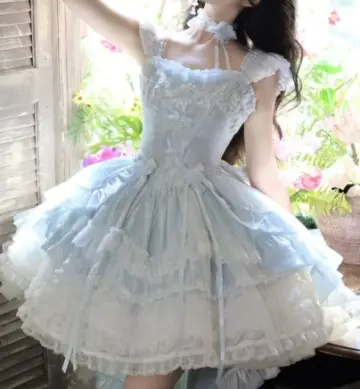 Pretty Pale Blue Pleated Birthday Dress A-Line Off-the-shoulder Corset Hi-Lo Quinceanera Dress RS802