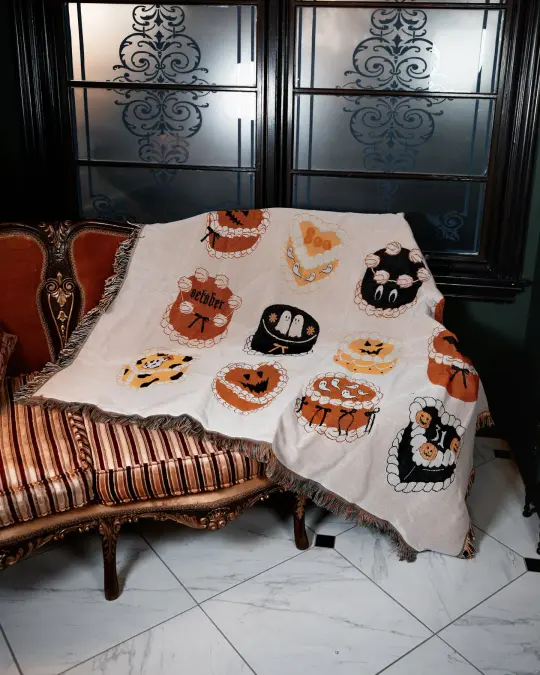 'October Bakery' Woven Tapestry Blanket