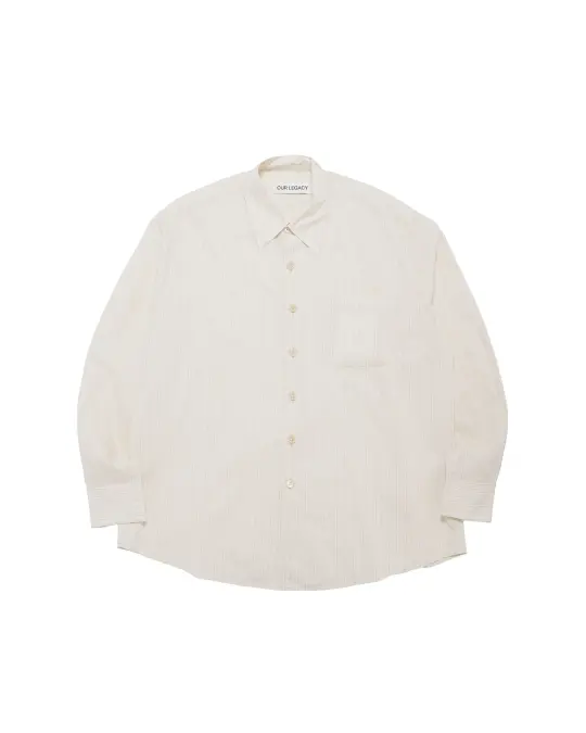 Our Legacy Above Shirt Faded Bone Windstripe Lyocell