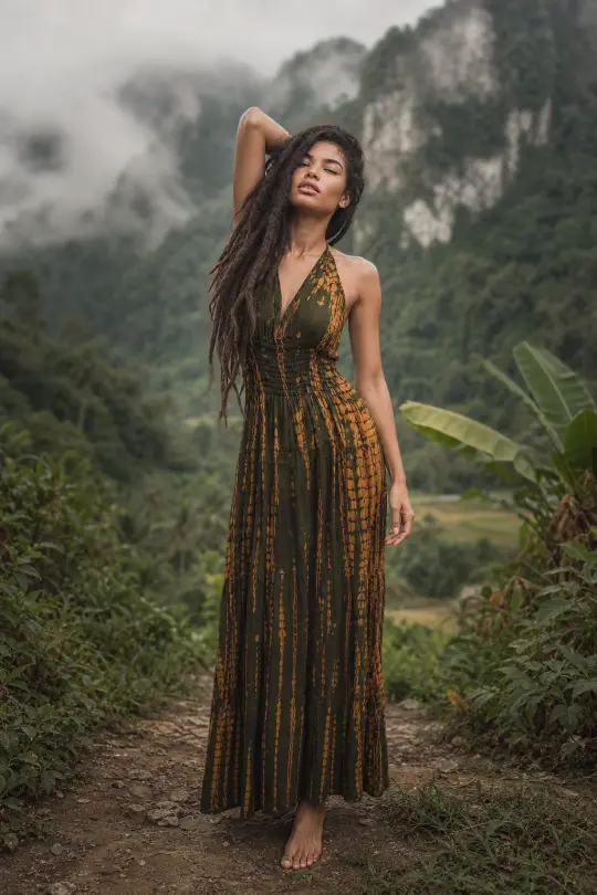 Tye Dye Dress Avani Olive