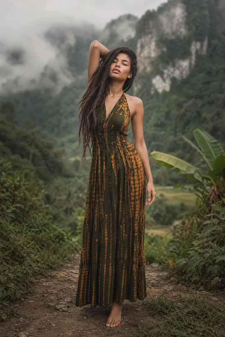 Tye Dye Dress Avani Olive