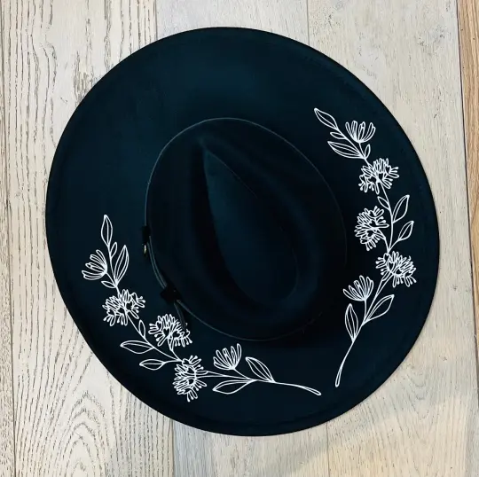 Honeysuckle Vegan Felt XL Brim Gothic Hat
