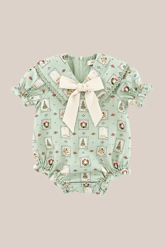 Baby Alice Romper in Merry Mail