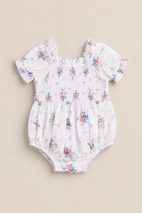 Baby Emily Romper in Heritage Soft Ditsy Floral