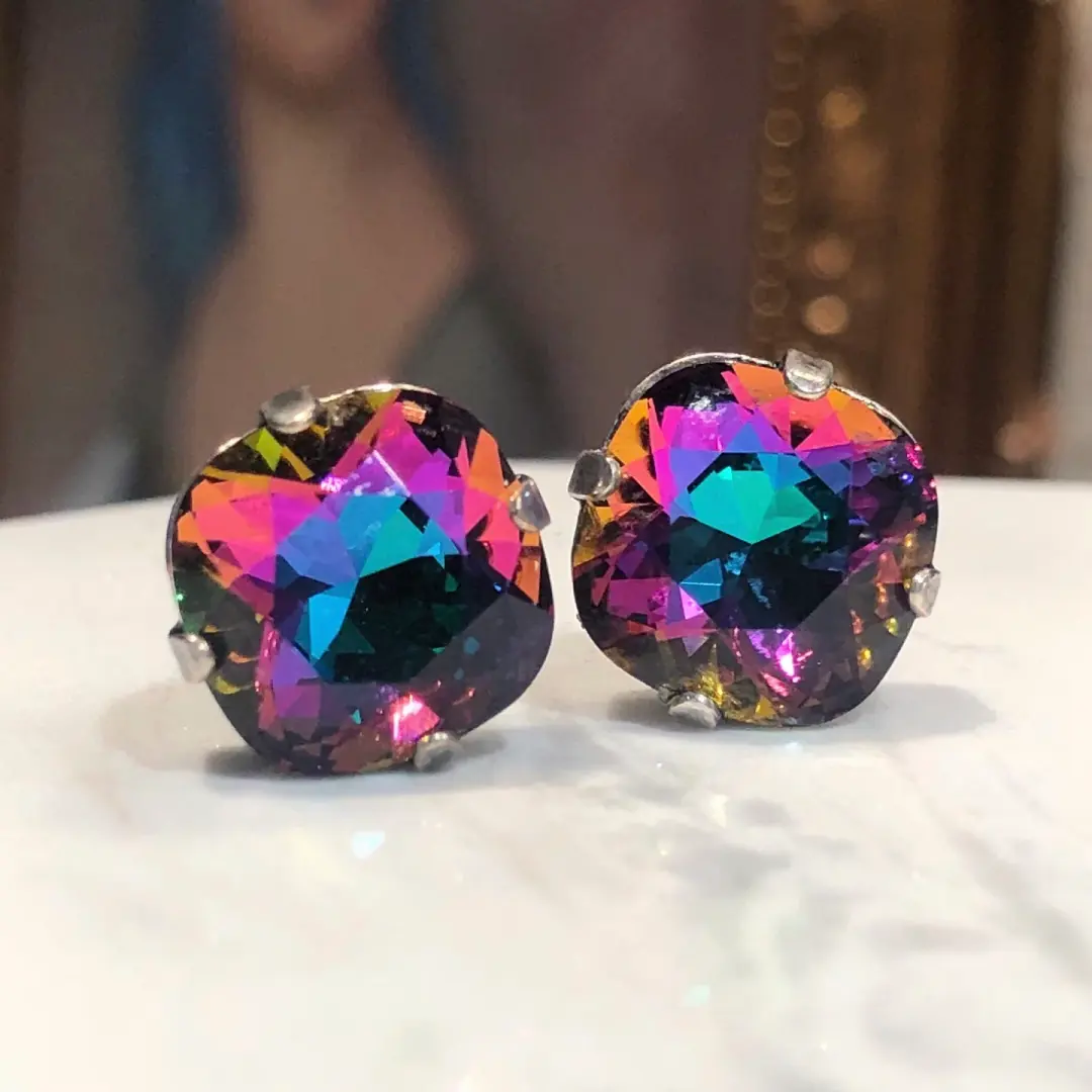 Square Crystal Studs