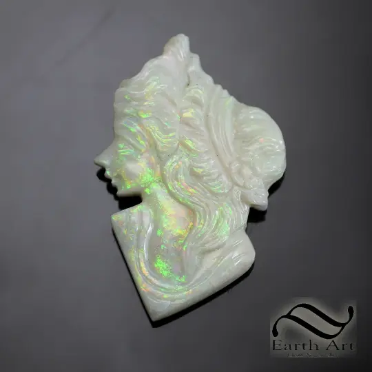 Vintage Australian Opal -Ladies Head- Carving