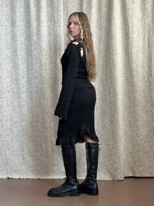 FW '26: Column Skirt with Ruffle Hem in Crinkle Cotton (Pre-Order)
