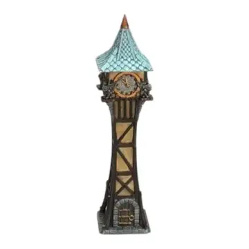 Clock Tower 28mm 3D printed medieval fantasy town terrain, painted example, front view