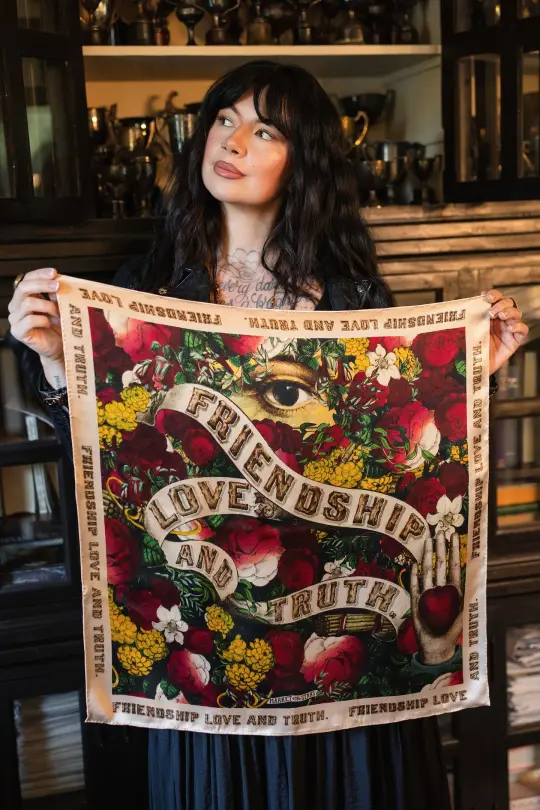 Friendship Love & Truth Heirloom Silk Scarf