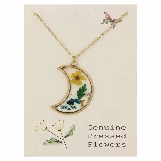 Night Blooms Crescent Dried Flower Necklace 30% off