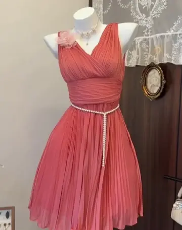 Flowy Sleeveless Homecoming Dress , Red Women's Short Prom Dress Party Dress RS2150