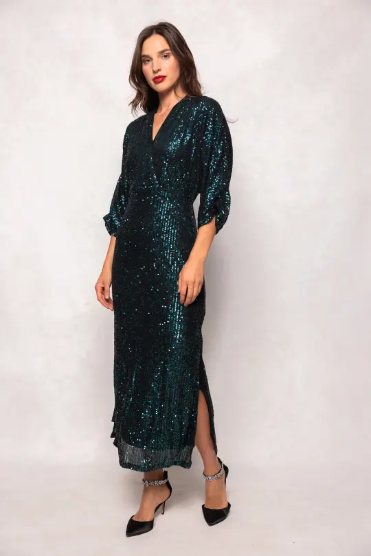 Orion Dress in Green Sequin