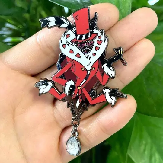 Valentino Portrait Enamel Pin | Hazbin Hotel Fanart